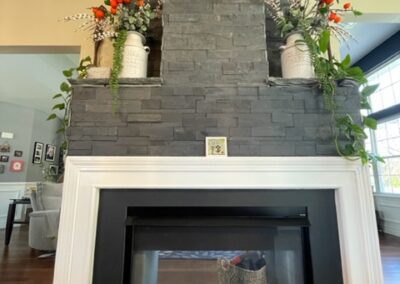 Stacked Stone Fireplace